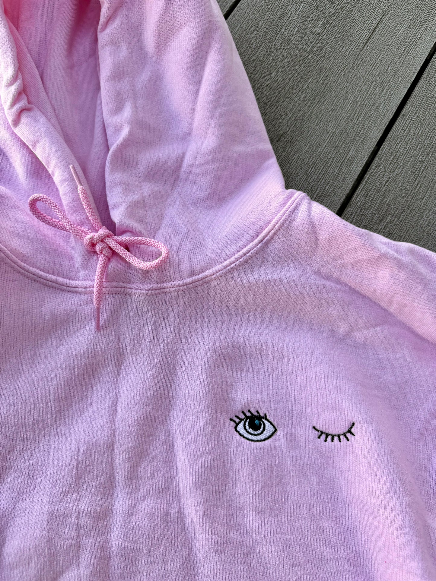 Embroidered Winky Eye Hoodie