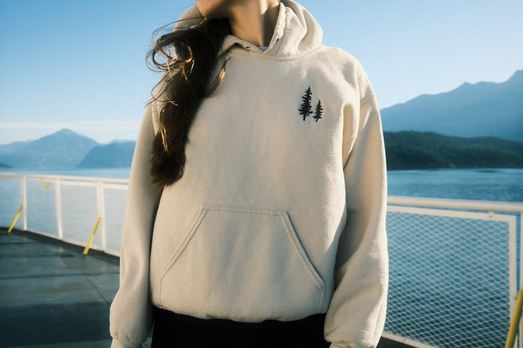 Embroidered Pine Tree Hoodie