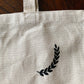 Embroidered Laurel Canvas Tote Bag