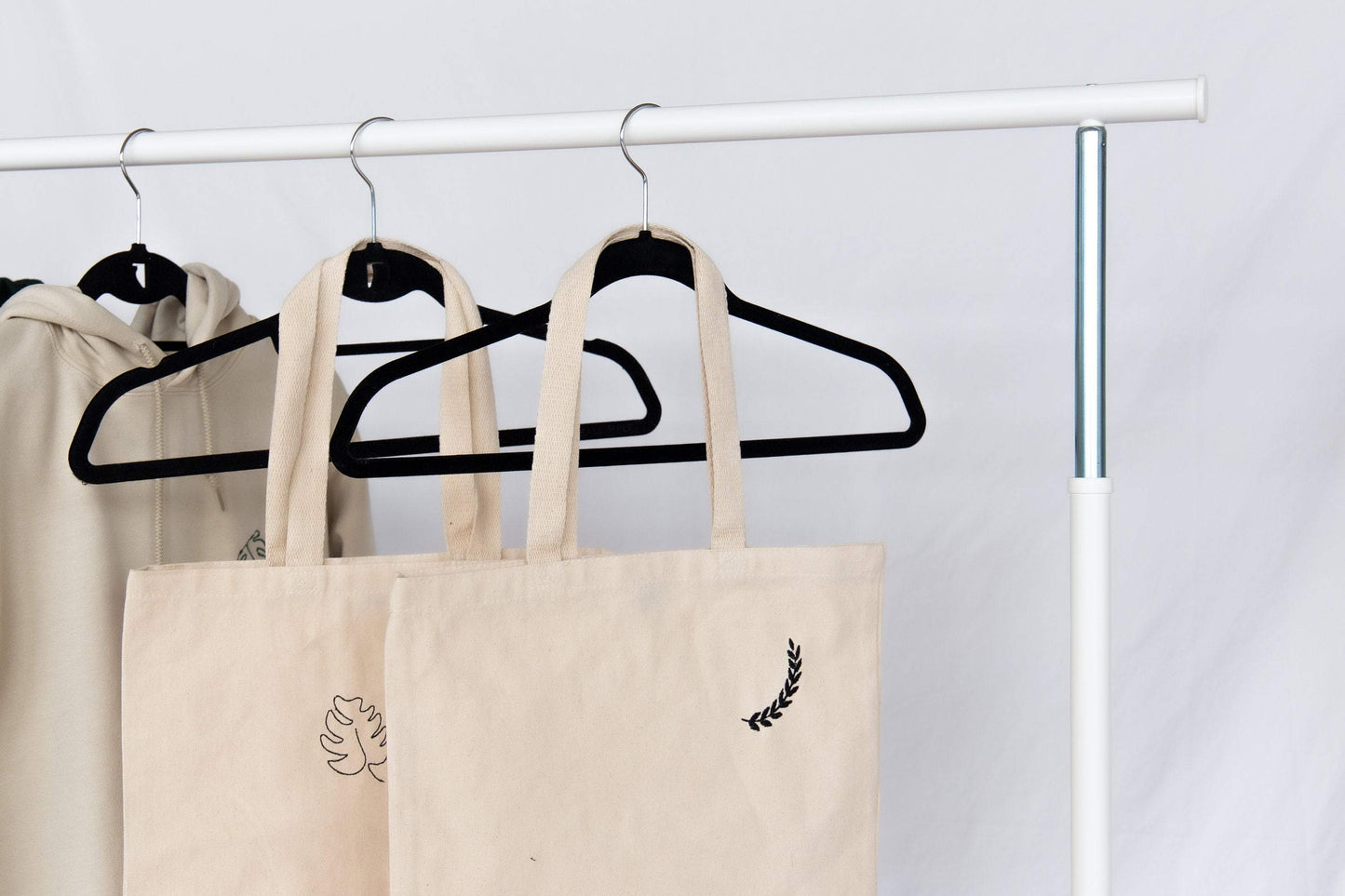 Embroidered Laurel Canvas Tote Bag