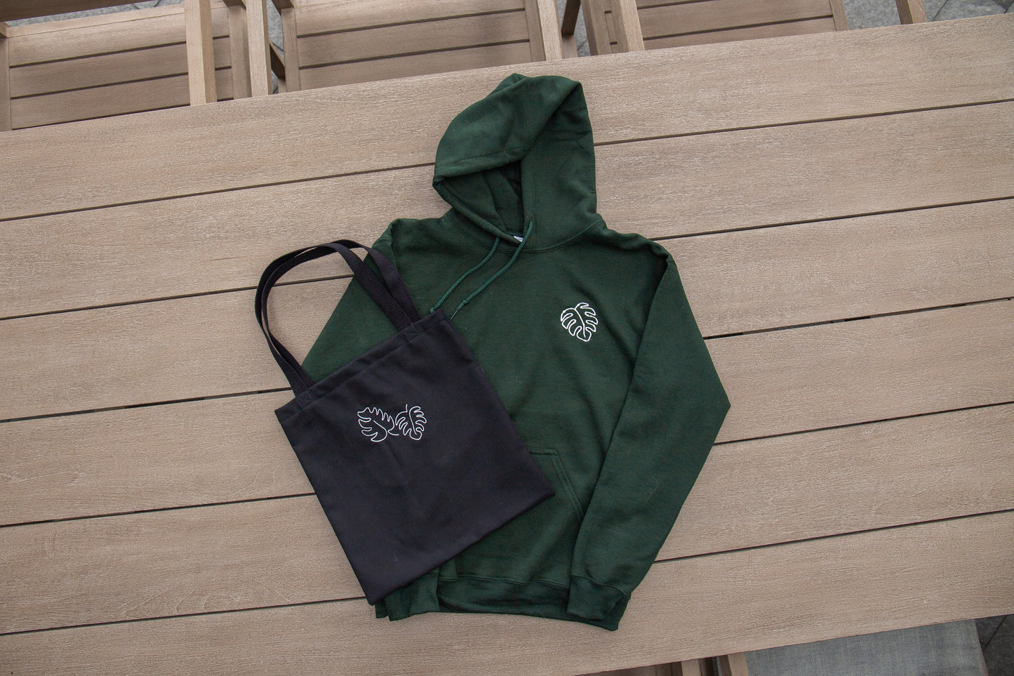 Embroidered Monstera Plant Hoodie