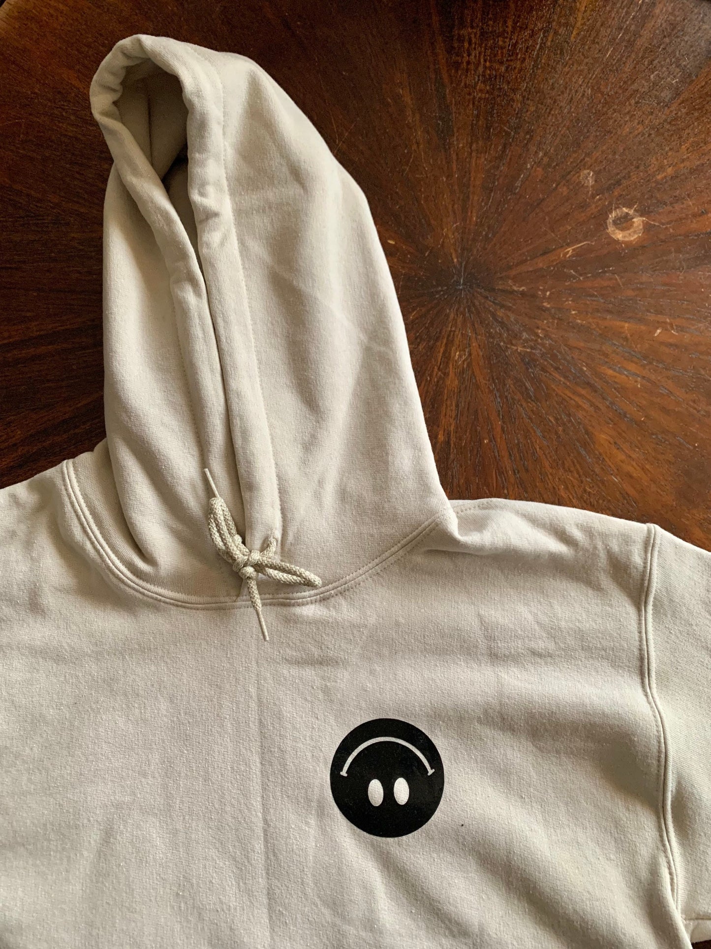 Upside Down Happy Face Hoodie - Filled