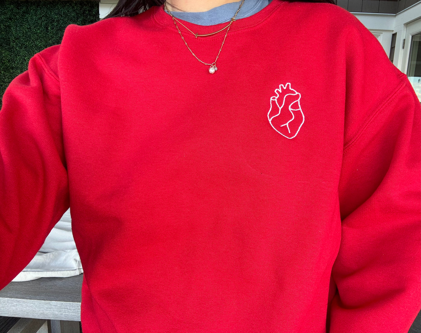 Embroidered Heart Aorta Crewneck