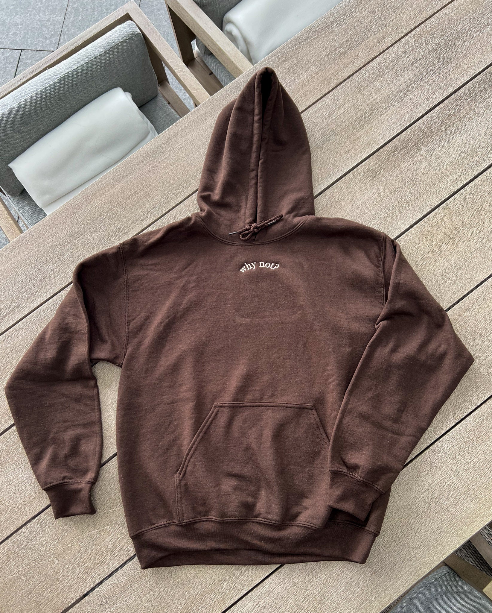 Embroidered Why Not Hoodie