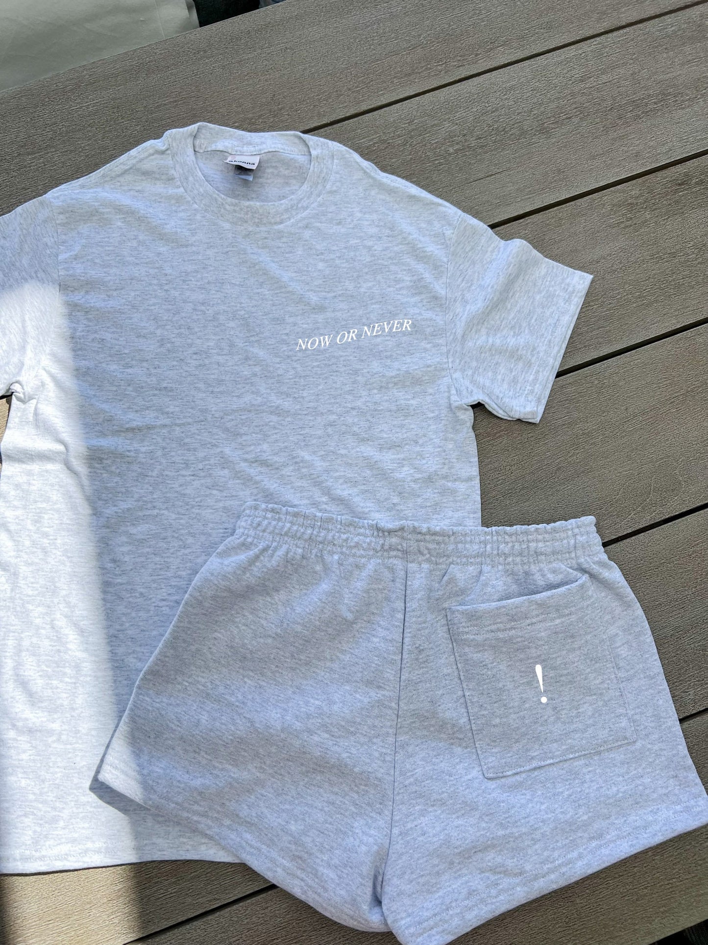 Now or Never Grey Sweatshorts