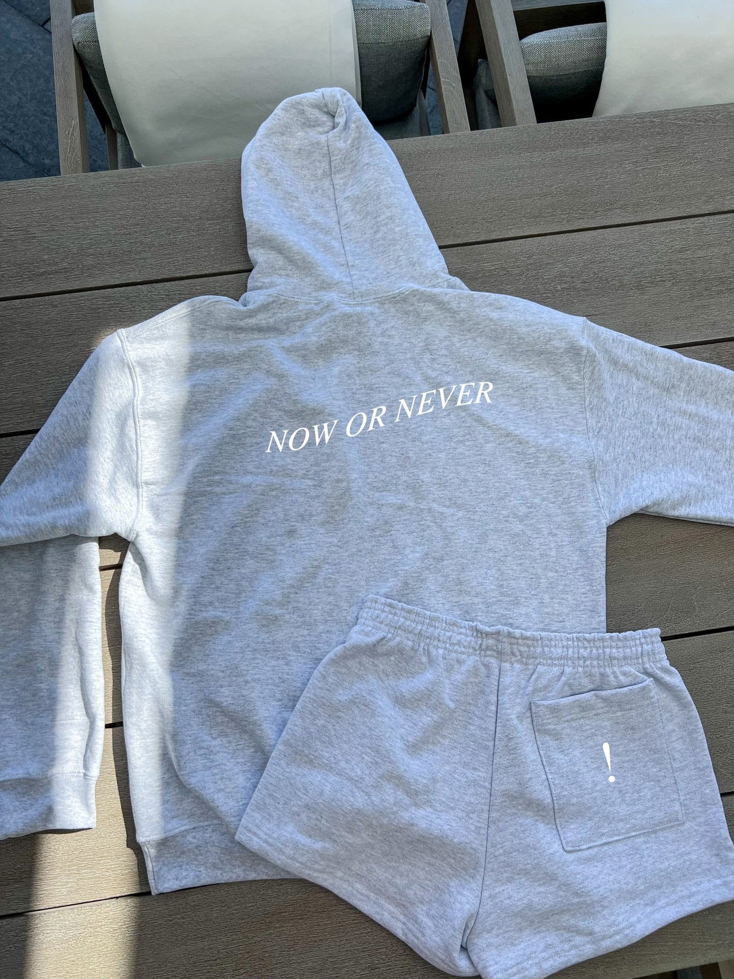 Now or Never Grey Sweatshorts